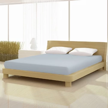 Világos szürke színű pamut elasthan de luxe gumis lepedő 90/1000x200/220 cm-es matracra