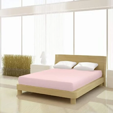 Babarózsaszín színű pamut elasthan de luxe gumis lepedő 120/130x200/220 cm-es matracra