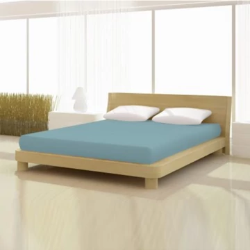 Karibi kék színű pamut elasthan de luxe gumis lepedő 140/160x200/220 cm-es matracra