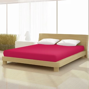 Skarlát vörös színű pamut elasthan de luxe gumis lepedő 180/200x200/220 cm-es matracra