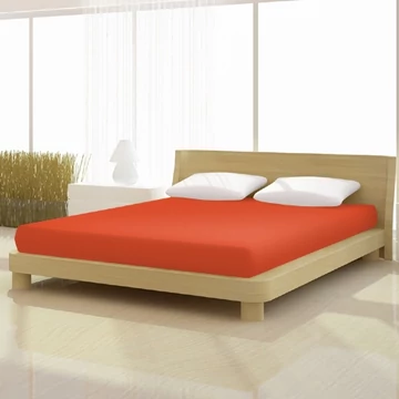Kármin vörös színű pamut-elastan classic gumis lepedő 180/200*200/220 cm-es matracra