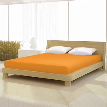 Mandarin színű pamut jersey classic gumis lepedő 180x200-tól 200x200 cm-es matracra