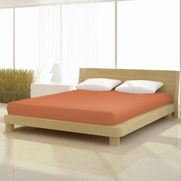 Tégla színű pamut elasthan de luxe gumis lepedő 180/200x200/220 cm-es matracra