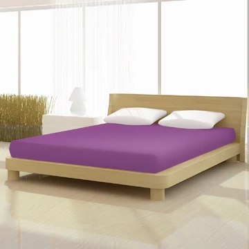 Püspök lila színű pamut elasthan de luxe gumis lepedő 140/160x200/220 cm-es matracra